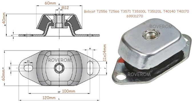 Tampon motor Bobcat T2556, T2566, T3571, T35100L, T35120L de la Roverom Srl