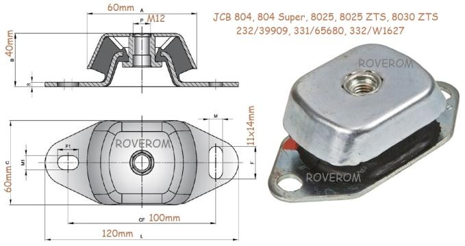 Tampon motor JCB 804, 804 Super, 8025, 8025 ZTS, 8030 ZTS de la Roverom Srl