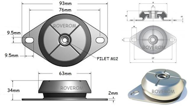 Tampon motor JCB 801, 8014, 8015, 8016, 8017, 8018 de la Roverom Srl