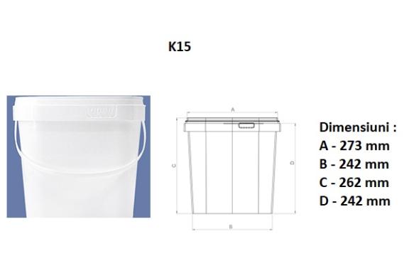 Cutie patrata 15 litri
