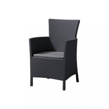 Scaun de gradina Iowa, culoare grafit, cu perna gri deschis de la Leziter Kft.