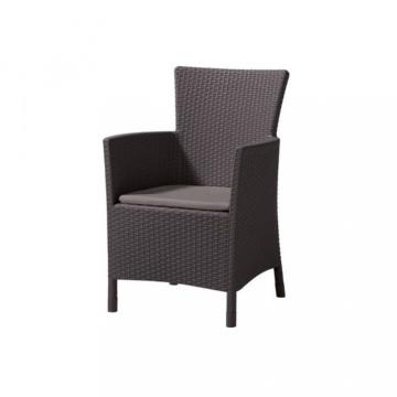 Scaun de gradina Iowa, maro cu perna taupe calda de la Leziter Kft.