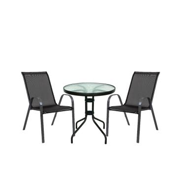 Set mobilier de gradina Largo pentru balcon, negru