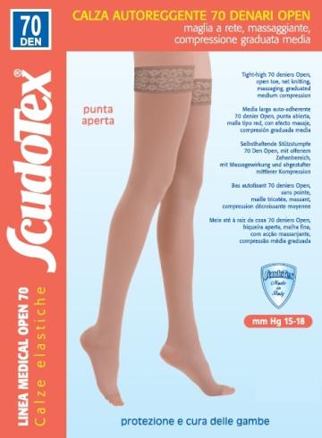 Ciorapi compresivi pana la coapsa - Varf Deschis - 70 DEN de la Medaz Life Consum Srl