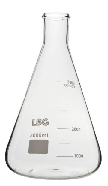 Pahar Erlenmayer cu gat ingust - 3000 ml de la Medaz Life Consum Srl