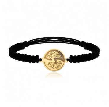 Bratara snur impletit cu banut decupat 12 mm, Green life de la Hanny