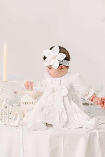 Rochita botez Fleur - ivoire (maneca lunga) de la Andreeatex