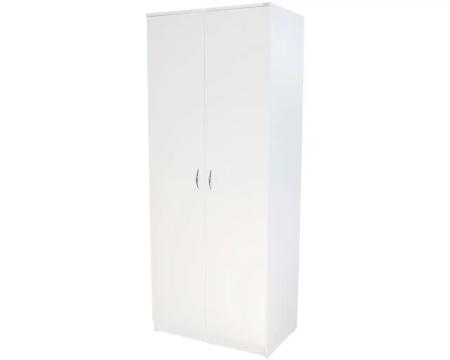 Dulap 2 usi cu bara haine, alb, 200 x 80 x 52 cm de la Sembazuru Art Srl