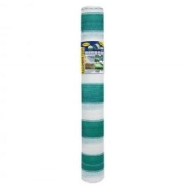 Plasa umbrire 80 g/mp, 1.5 x 10 m - verde + alb / 15mp