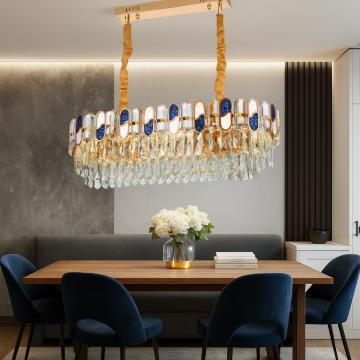 Candelabru elegant cu cristale, 8 x E27, 800 mm de la PDET Atlantic Distribution Srl