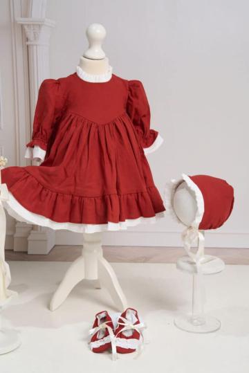 Set botez fete 3 piese - Petite Coeur - rosu Scortisoara de la Andreeatex