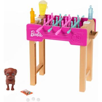Jucarie set de joaca Barbie - masa de fotbal cu accesorii