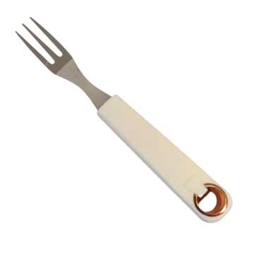 Furculita gratar din inox cu maner alb - 23 cm de la Natural Confort SRL