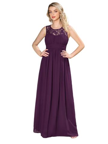 Rochie de seara lunga din sifon, fara maneci, mov marimea 40 de la Molifag Srl