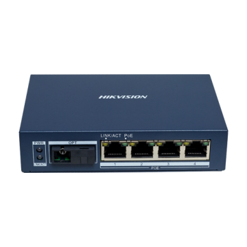 Mediaconvertor Gigabit 4 x RJ45 PoE, 1 x SC Single-Mode Bi-d