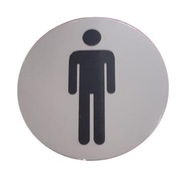 Semn indicator inox toaleta barbati , 8 cm, autoadeziv de la Ad Horeca Concept Srl