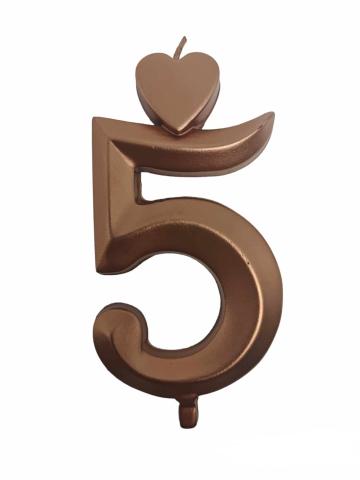 Lumanari Bronz mari, cifra 5, 4 buc. - Lumea