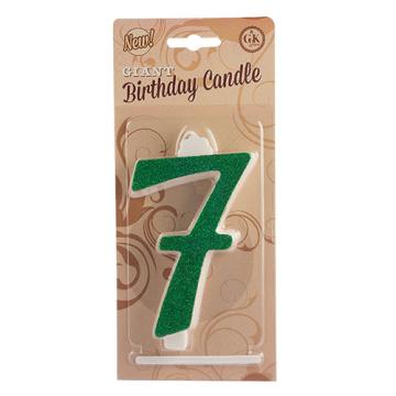Lumanari cifre uriase nr.7 verde - Lumea de la Lumea Basmelor International Srl