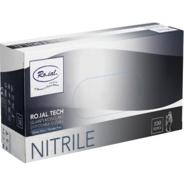 Manusi nitril negre 100buc L - Roial Tech