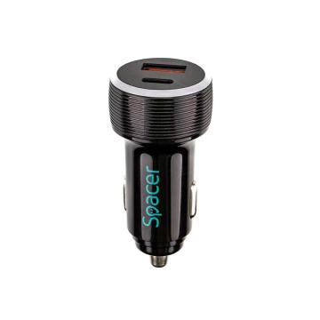 Alimentator auto Spacer USB-A&amp;C 17W negru de la Eve Nasia S.r.l