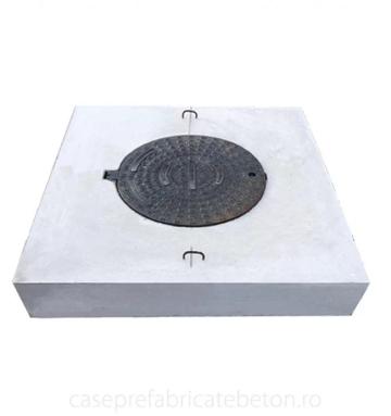 Capac camin din beton 100x100x15cm rama din fonta de 25 tone