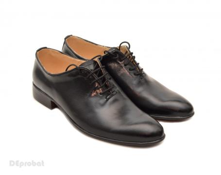 Pantofi barbati piele naturala negri casual-eleganti