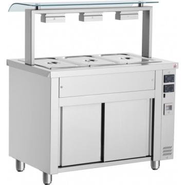 Bain Marie cu dulap de inox 3 x GN 1/1