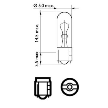 Bec fara soclu W1.2W 12V set 10 buc. Philips