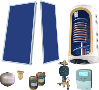 Sistem solar 3 persoane, economic bivalent 150 litri