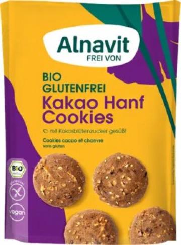 Biscuiti cu seminte de canepa si cacao bio 125g Alnavit
