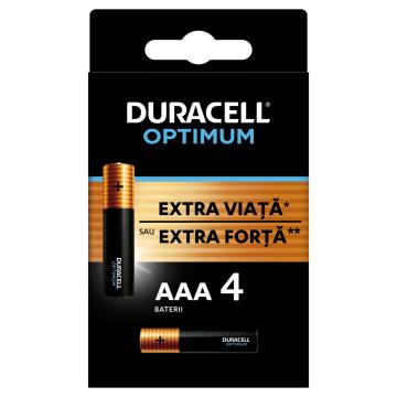 Baterii Duracell LR3 Optimum AAA, 4 bucati de la Sanito Distribution Srl
