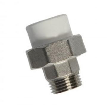 Racord cu olandez filet exterior, PPR alb, 32x1