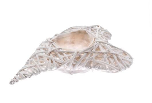 Cos in forma de inima cu folie, 40cm, alb de la Distinctiv Store Srl