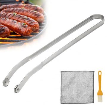 Cleste gratar din inox 38 cm, cu laveta si pensula de la Molifag Srl