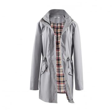 Palton elegant pentru femei, Poncho cu gluga, XS gri
