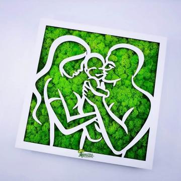 Tablou Familia decorat cu licheni naturali