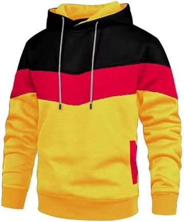 Hanorac unisex lejer, cu gluga, negru rosu galben 2XL