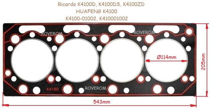 Garnitura chiuloasa Ricardo K4100D, K4100DS, K4100ZD de la Roverom Srl