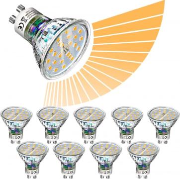 Becuri GU10 LED alb neutru, 6,5W 2700K 700Lm, set 10 bucati