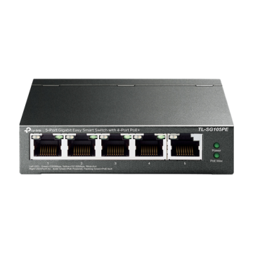 Switch 4 x RJ45 Gigabit PoE, 1 x RJ45 Gigabit, Buget PoE 65W