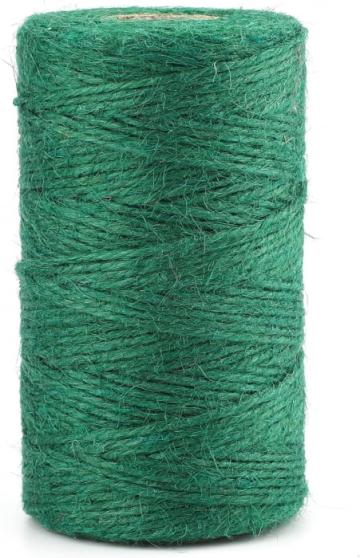 Sfoara din iuta verde impletita, 2mm grosime, 100m de la Molifag Srl