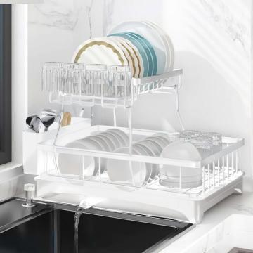 Suport alb din otel inoxidabil pentru scurgere vase de la Molifag Srl