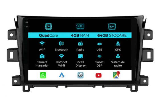 Navigatie dedicata Nissan Navara (2015-2022), QuadCore