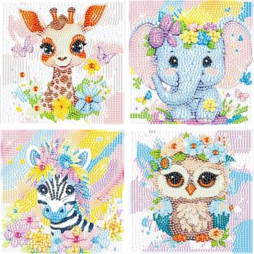 Joc Pictura cu diamant 5D, copii, set 4 bucati 15x15 cm de la Molifag Srl