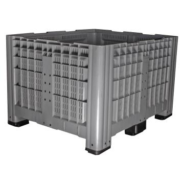Boxpalet plastic cu pereti perforati 6 picioare de la Legolas Srl.