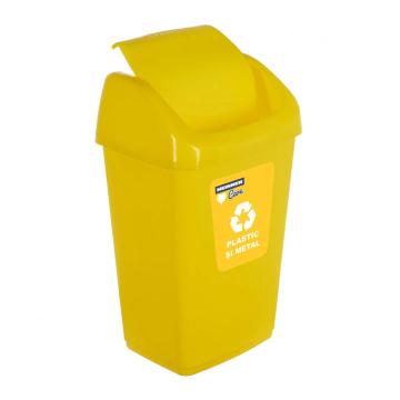 Cos gunoi capac batant, reciclare Eco 35 litri, galben de la Eve Nasia S.r.l