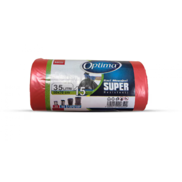 Saci gunoi Sano Optima Super 35litri, 15, 50*70 rosii