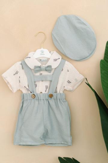 Set botez Emile - gri pastel de la Andreeatex