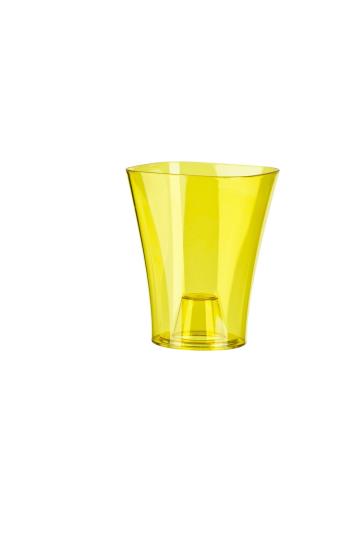 Ghiveci orhidee PS plastic, galben transparent, 12x16,5cm