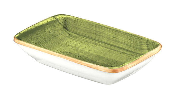 Farfurie dreptunghilara din portelan Bonna Theraphy 15x9cm de la Kalina Textile SRL